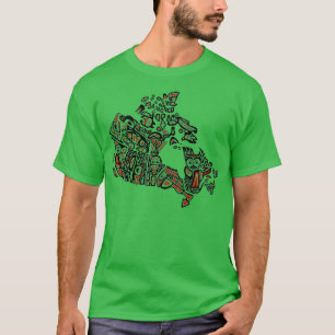 Native Map of Canada Indigenous CANADA 1  T-Shirt