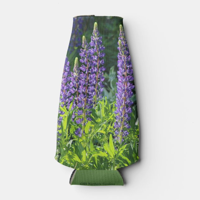 Native Minnesota Purple Lupine Bottle Cooler (Front)