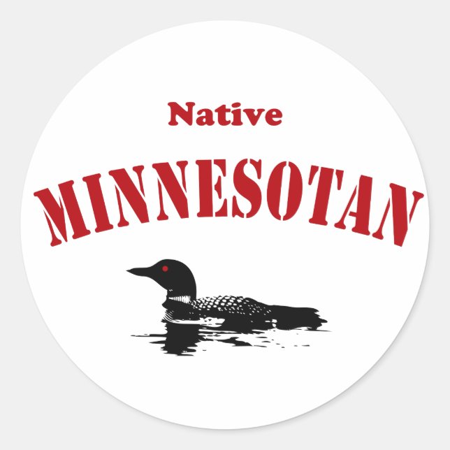 Native Minnesotan Classic Round Sticker (Front)