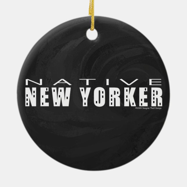Native New Yorker black Ceramic Ornament (Back)