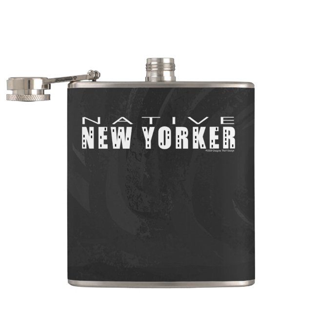 Native New Yorker black Hip Flask (Opened)
