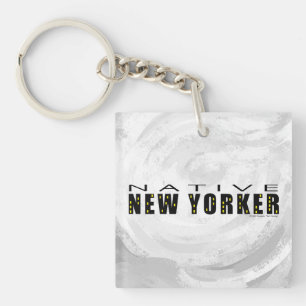 Native New Yorker black Keychain