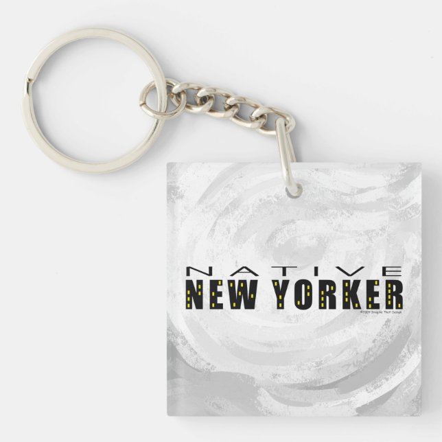 Native New Yorker black Keychain (Front)