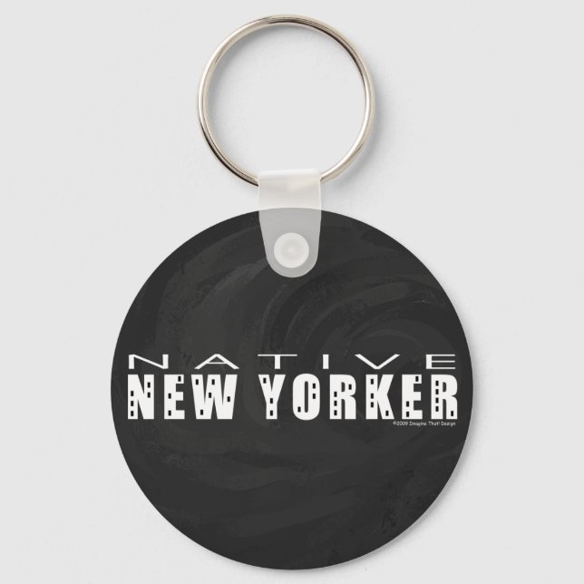 Native New Yorker black Keychain (Front)