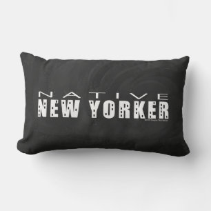 Native New Yorker black Lumbar Pillow