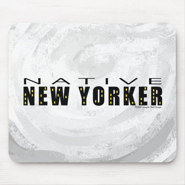 Native New Yorker black Mouse Pad (Front)