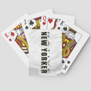 Native New Yorker black Playing Cards
