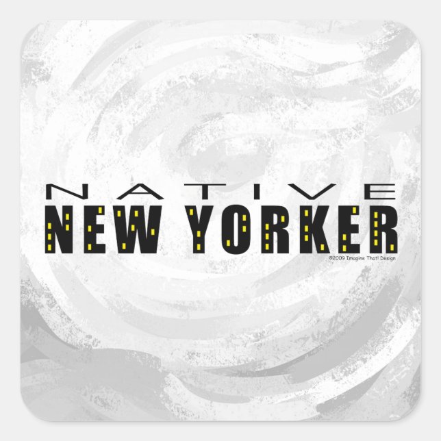 Native New Yorker black Square Sticker (Front)