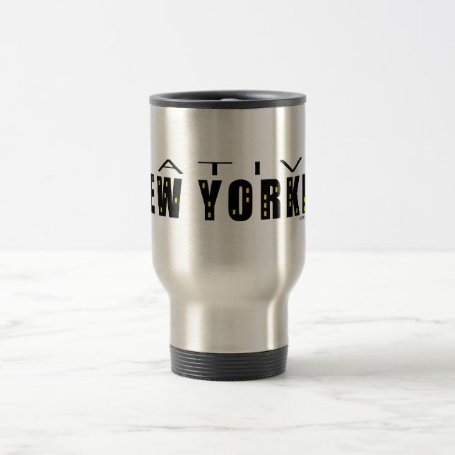 Native New Yorker black Travel Mug (Center)