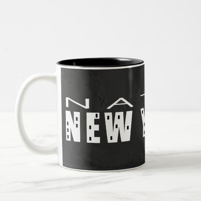 Native New Yorker black Two-Tone Coffee Mug (Left)