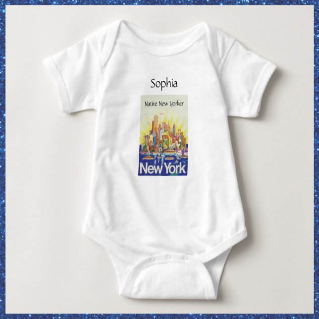 Native New Yorker Manhattan Skyline Baby Bodysuit (Creator Uploaded)