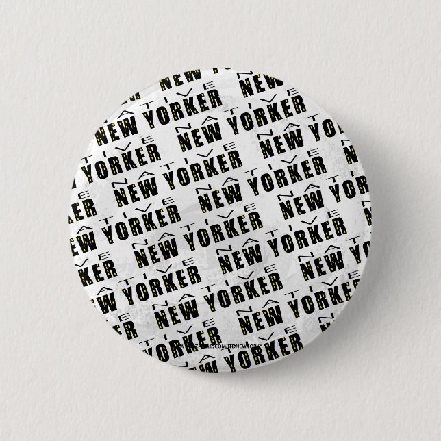 Native New Yorker Pattern 2 Inch Round Button (Front)