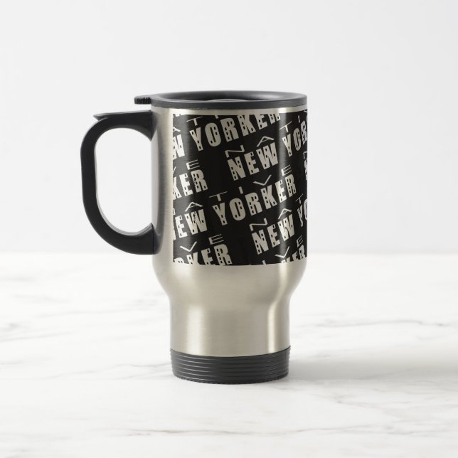 Native New Yorker Pattern Travel Mug (Left)