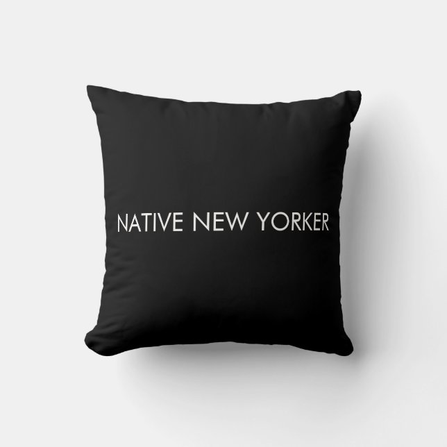 Native New Yorker Throw Pillow (Front)