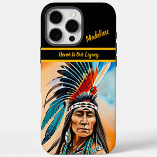 Native Pattern Composition Headdress iPhone 16 Pro Max Case