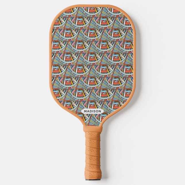 Native Pattern custom name Pickleball Paddle (Front)