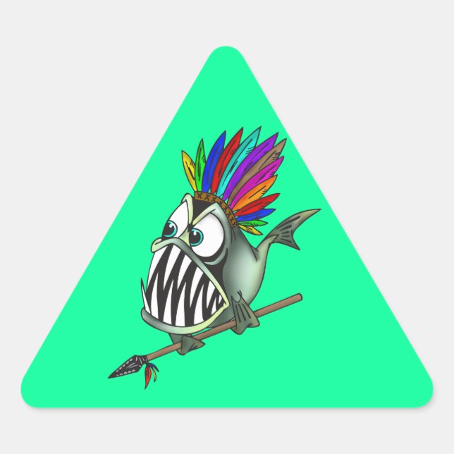 Native Piranha Triangle Sticker (Front)