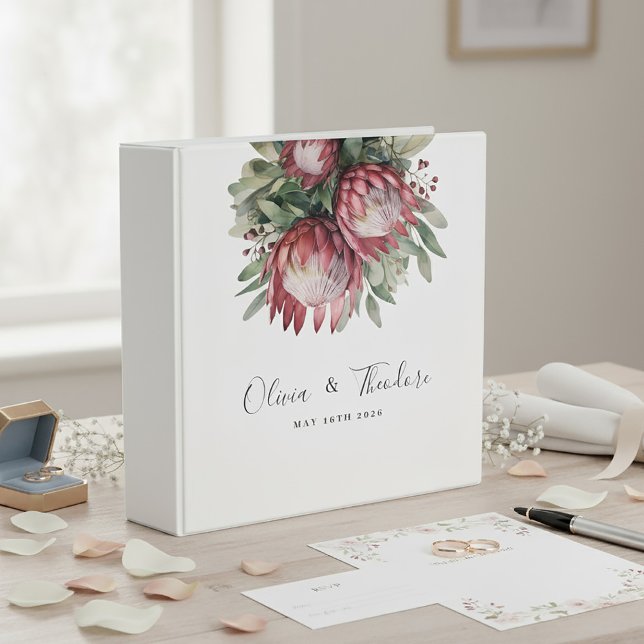 Native Protea Watercolor Floral Boho Botanical Binder (Creator Uploaded)