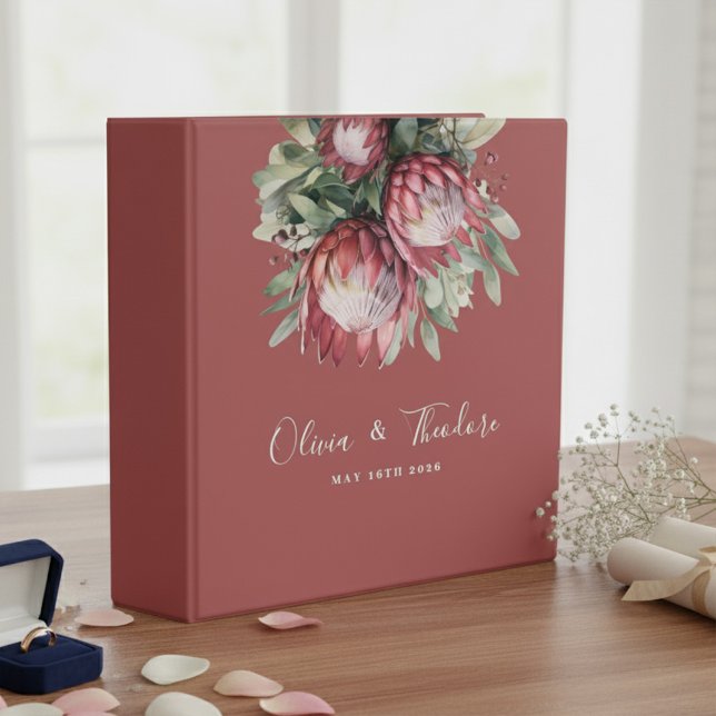 Native Protea Watercolor Floral Boho Botanical Binder (Creator Uploaded)