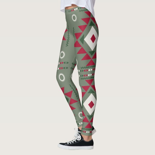 Native Santa Pattern Leggings (Left)
