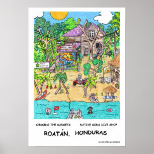 Native Son's Dive Shop Poster