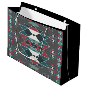 Native Southwestern Indian Art Blanket Design Large Gift Bag