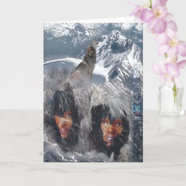 Native Spirit of Alaska Thinking of You Get Well   Card (Orchid)