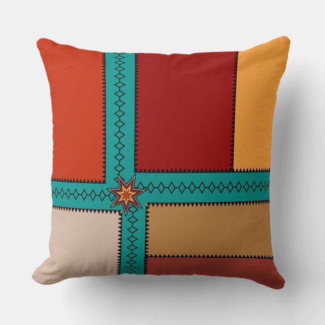 Native Star Throw Pillow (Front)