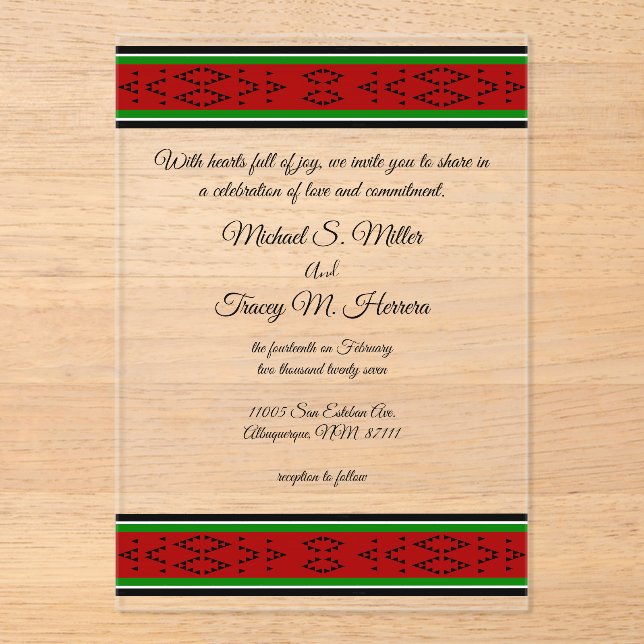 Native Stories Acrylic Invitations (Front)