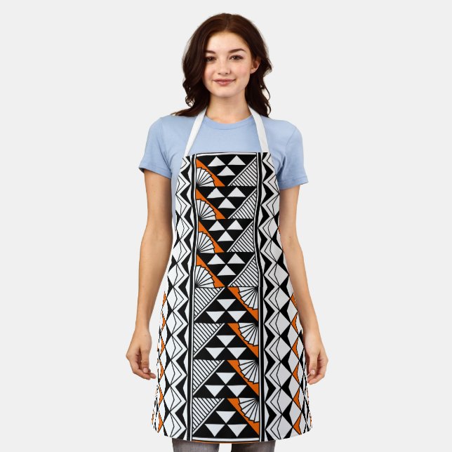Native Sun and Rain in Orange Apron (Worn)