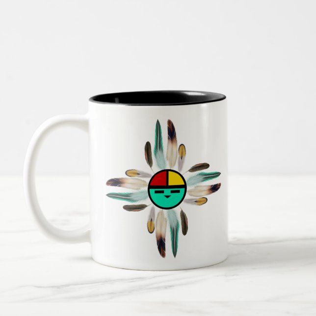 Native Sun God Zia Two-Tone Coffee Mug (Left)