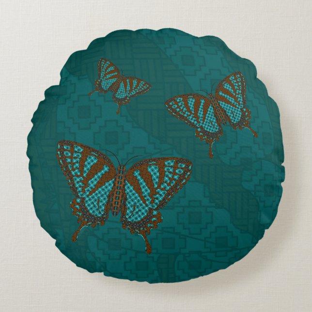 Native Swallowtail Round Pillow (Front)
