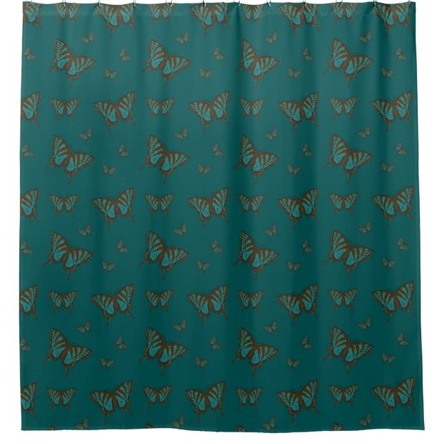 Native Swallowtail Shower Curtain (Front)