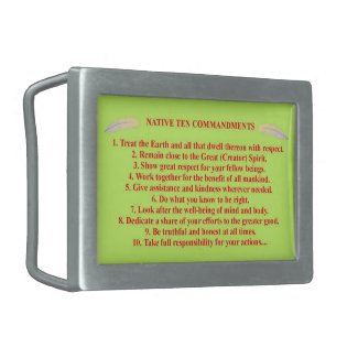 Native Ten Commandments Belt Buckle