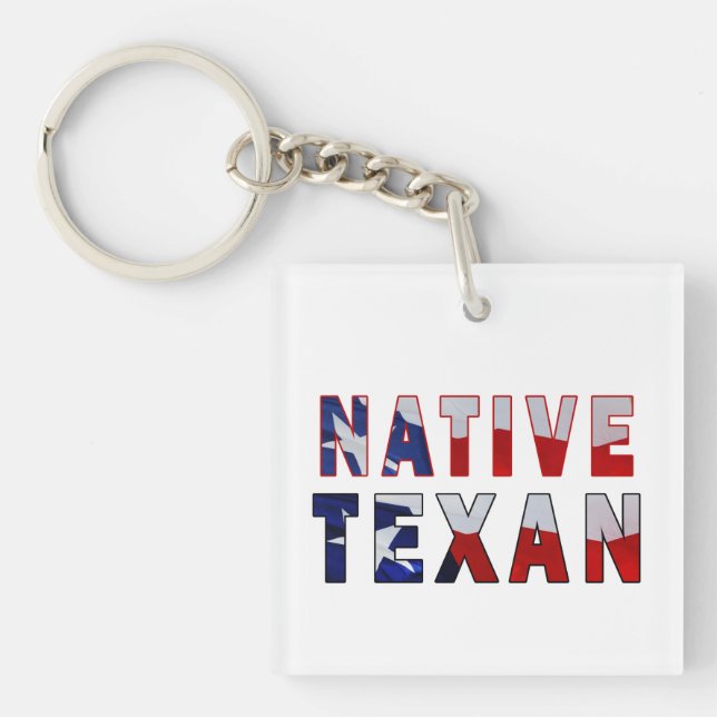 Native Texan Flag Keychain (Front)