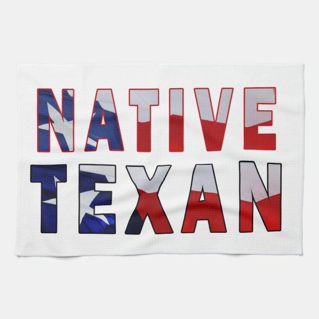 Native Texan Flag Kitchen Towel (Horizontal)