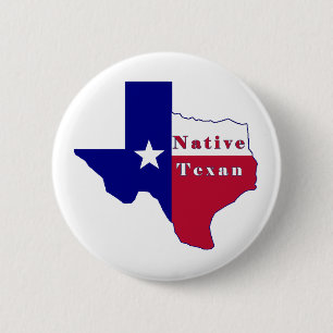 Native Texan Flag Map 2 Inch Round Button
