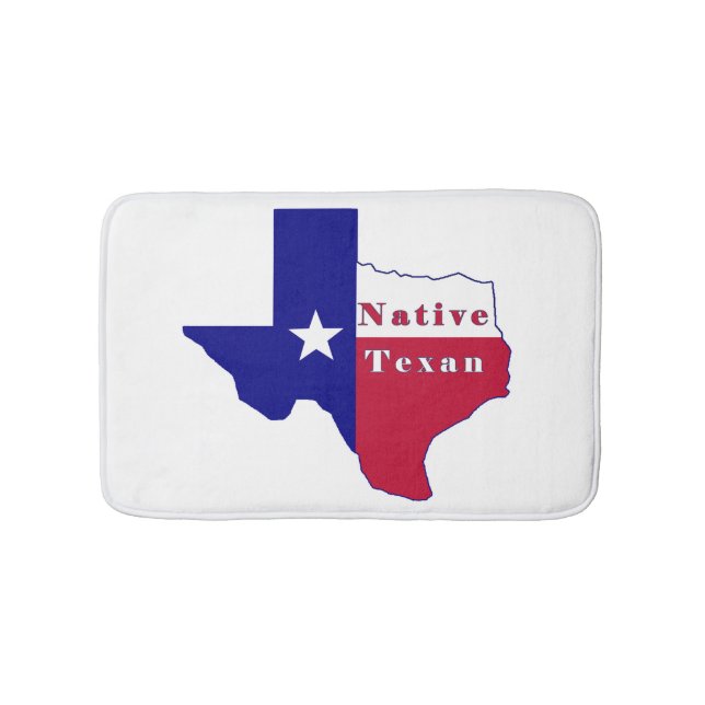 Native Texan Flag Map Bath Mat (Front)