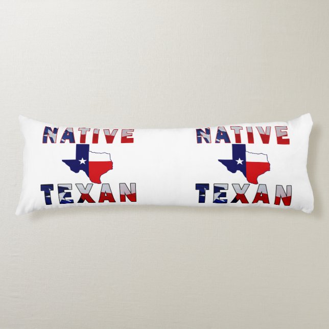 Native Texan Flag Map Body Pillow (Front)