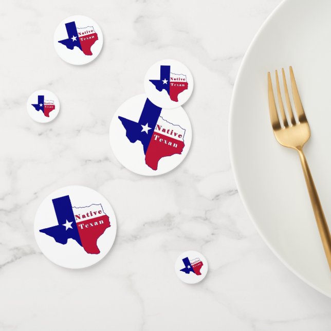 Native Texan Flag Map Confetti (Group)