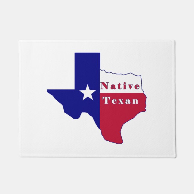 Native Texan Flag Map Doormat (Front)