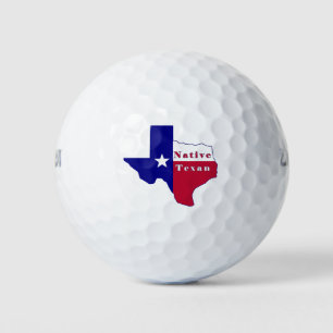 Native Texan Flag Map Golf Balls