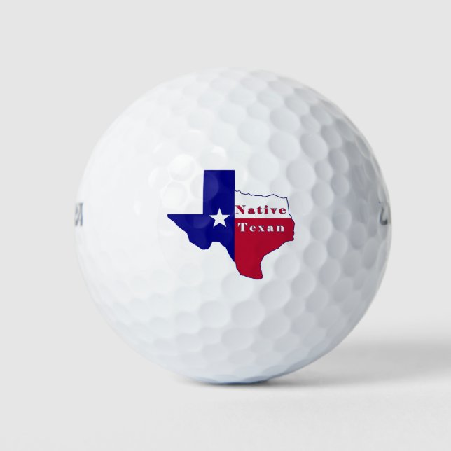 Native Texan Flag Map Golf Balls (Front)