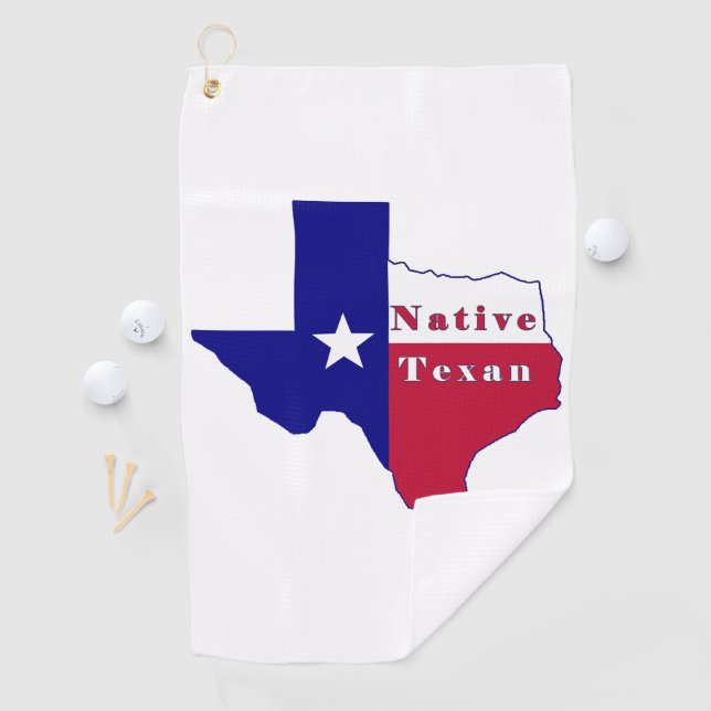 Native Texan Flag Map Golf Towel (InSitu)