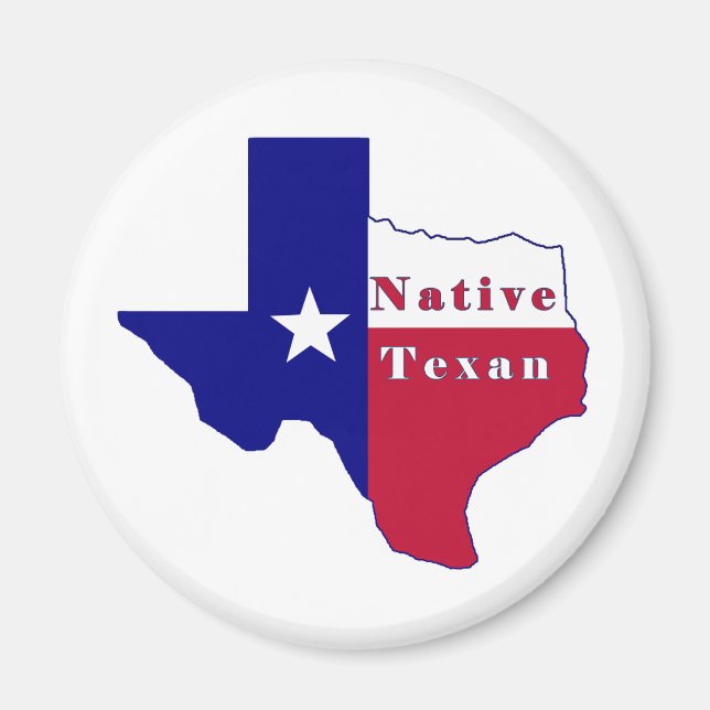 Native Texan Flag Map Magnet (Front)