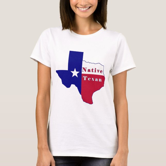 Native Texan Flag Map T-Shirt (Front)