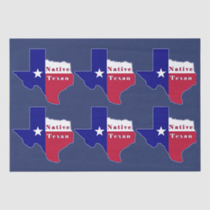 Native Texan Flag Map Tissue Paper
