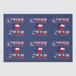 Native Texan Flag Map Tissue Paper