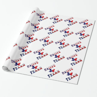 Native Texan Flag Map Wrapping Paper