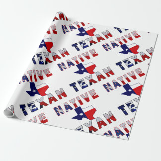 Native Texan Flag Map Wrapping Paper